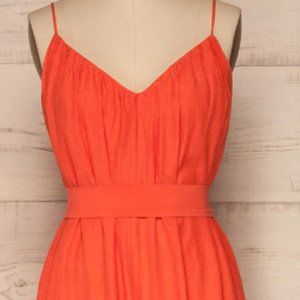 Lush Coral Jumpsuit with Belt